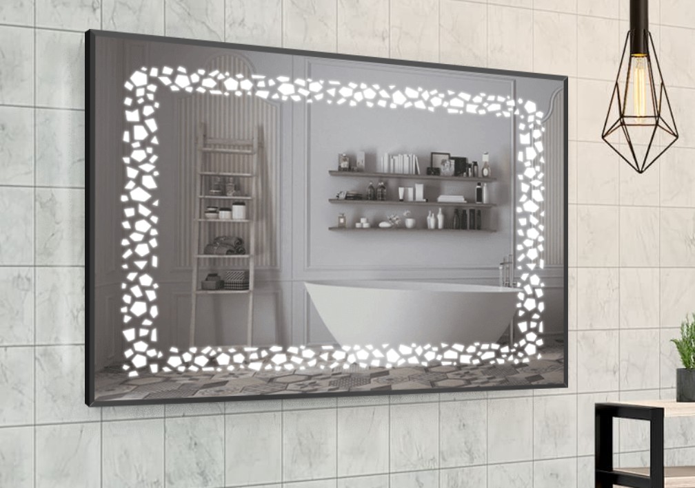 

Зеркало в алюминиевой раме c LED подсветкой Smart Mirror сенсорное Caserta-R 80 x 100 см Прямоугольное