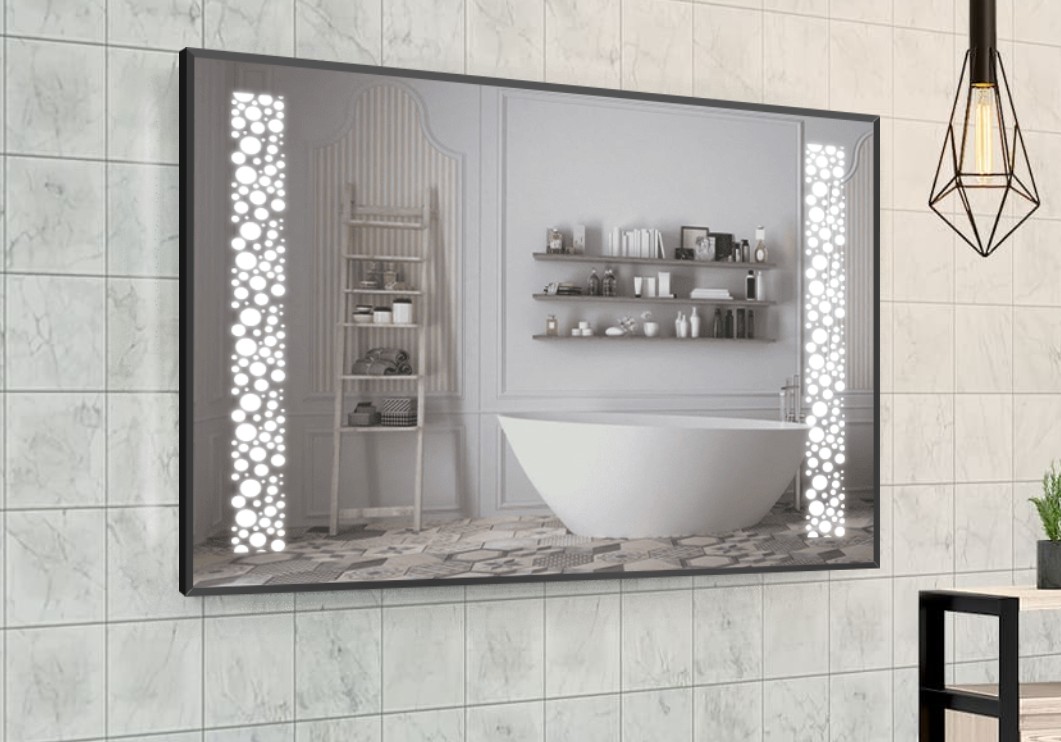 

Зеркало в алюминиевой раме c LED подсветкой Smart Mirror сенсорное Afragola-R 60 x 80 см Прямоугольное