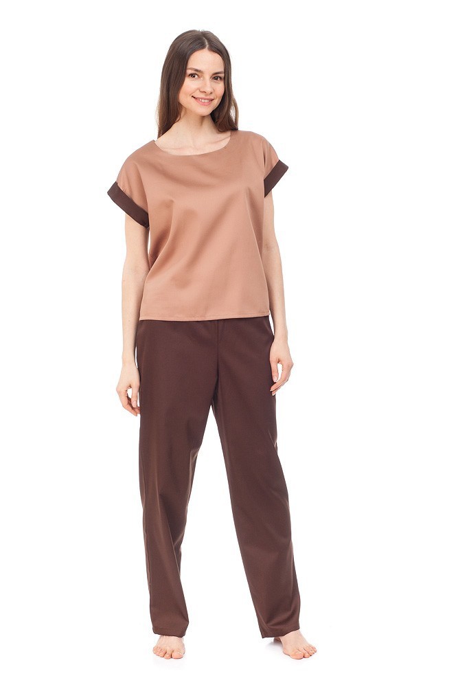 

Пижама сатиновая NOSTRA Natural Brown M