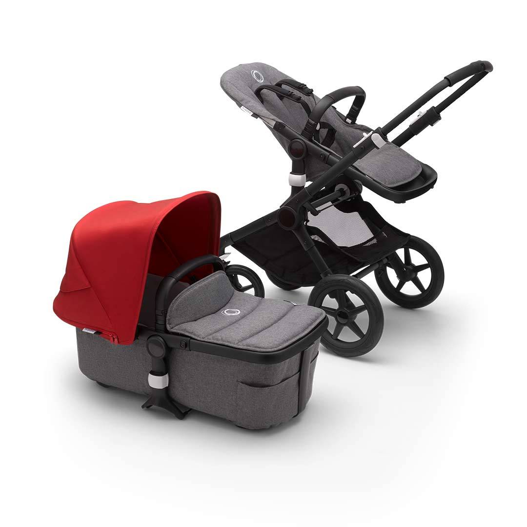 

Універсальна коляска 2 в 1 Bugaboo Fox 2 Red/Grey Melange на шасі Black