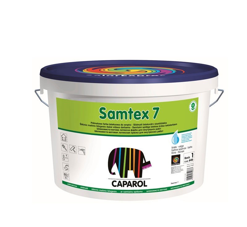 

Краска латексная Caparol Samtex 7 белая 15 л арт - 983448