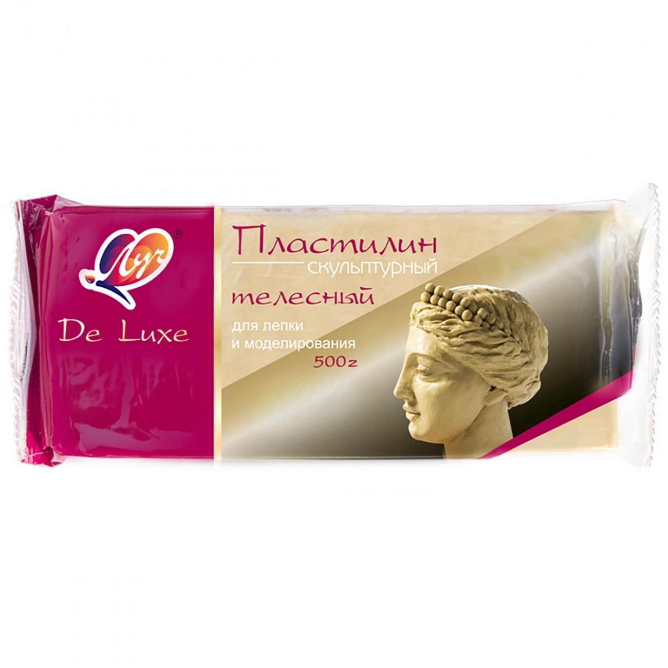

Пластилин скульптурный телесный Луч "De Luxe" 500 г.