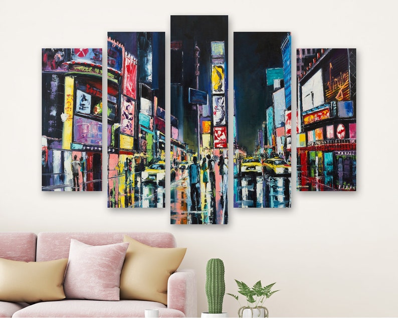

Модульная картина на холсте из пяти частей Таймс-Сквер 187x119 см