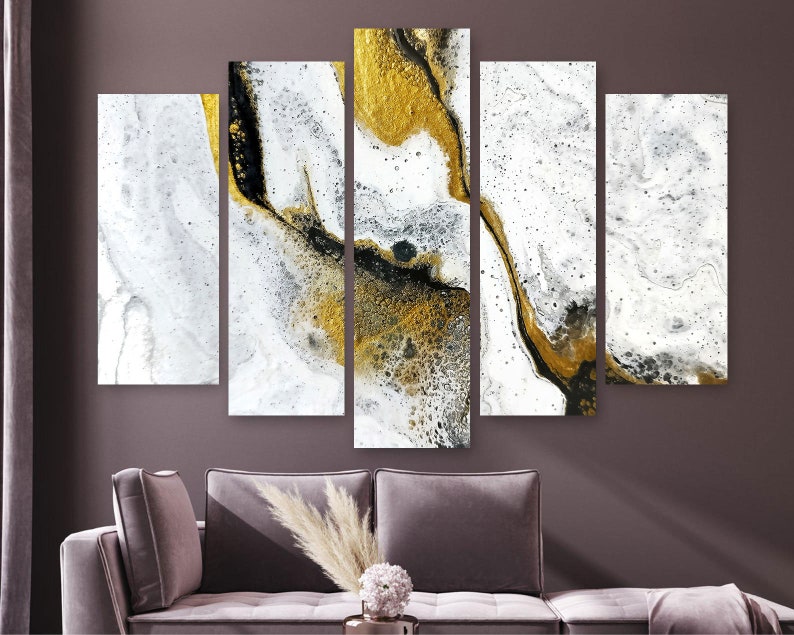 

Модульная картина на холсте из пяти частей Блестящая абстракция 187x119 см