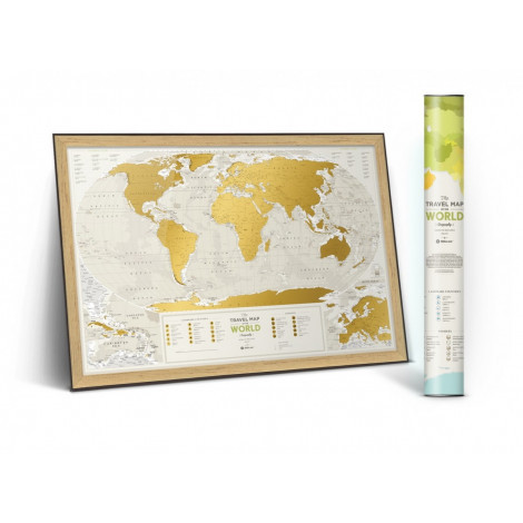 

Скретч карта Travel Map of the World Geography 1DEA.me 88х60 см Бело-золотой 000141607