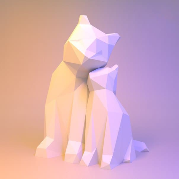 

3D-аппликация оригами Котята Papercraft бумага LUX качества и клей (066-S1)