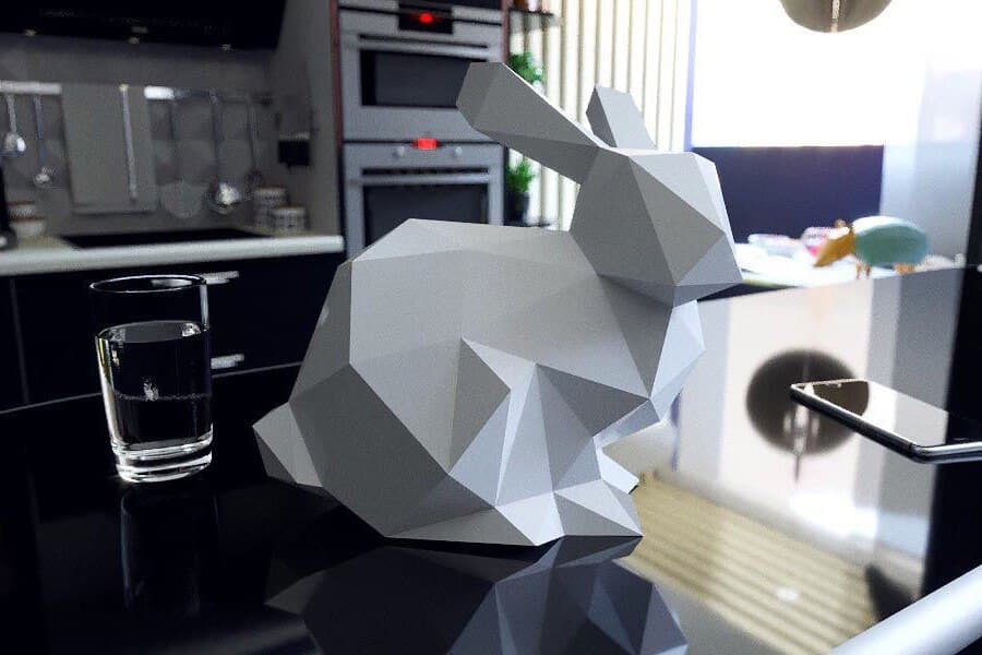 

3D-аппликация оригами Кролик Papercraft бумага LUX качества и клей (045-S1)