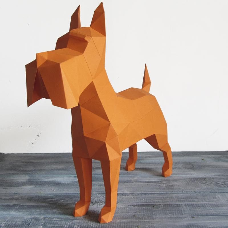 

3D-аппликация оригами Собака Papercraft бумага LUX качества и клей (049-S1)