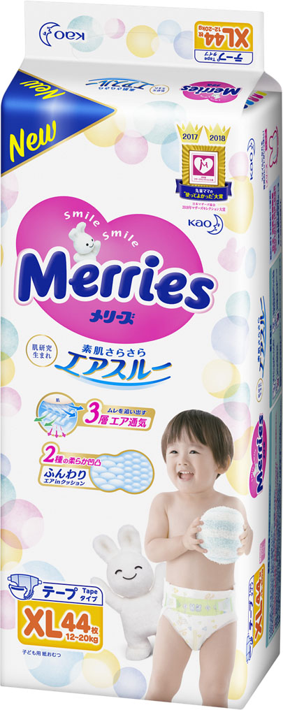 

Подгузники Merries для детей XL 12-20 кг 44 шт (4901301253422)