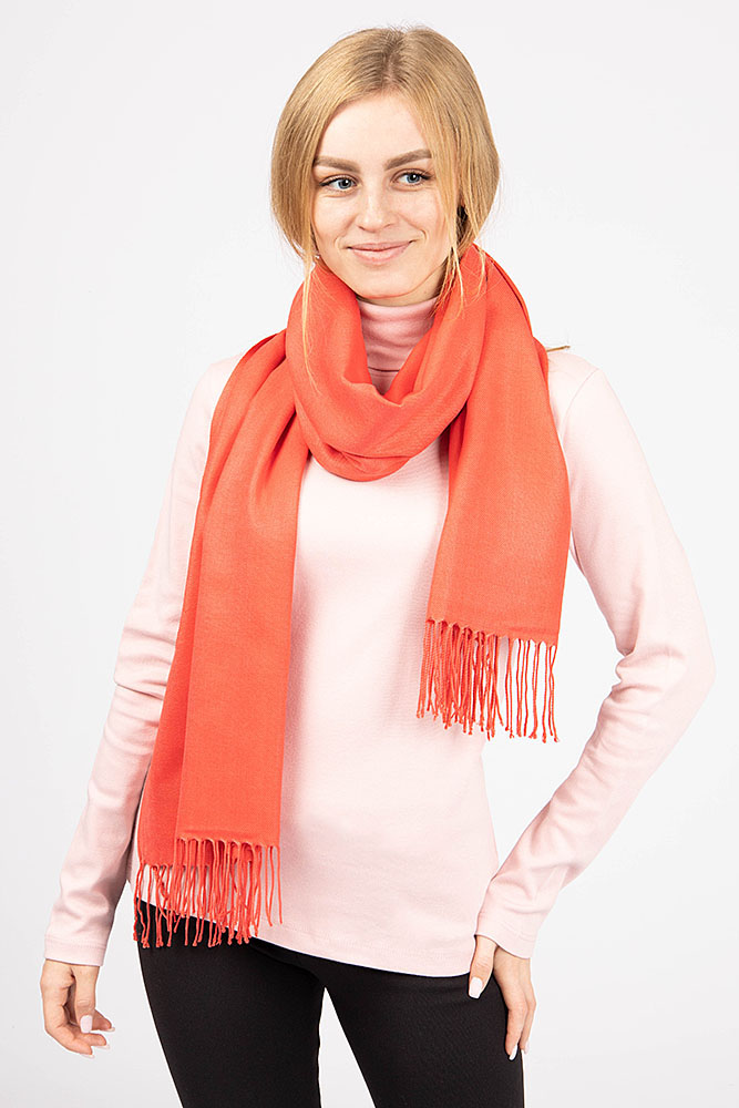 

Палантин жіночий PASHMINA ONE кораловий
