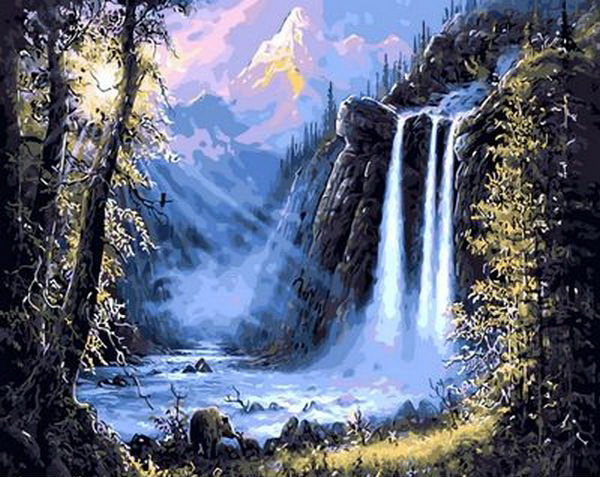 

Картина по номерам Mariposa Горный водопад 40*50 см (в коробке) арт.MR-Q493