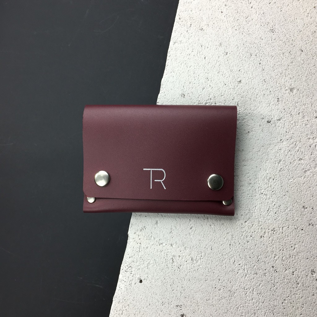 

Кожаный женский мини кошелек на две кнопки TREBA 30030 Бордовый