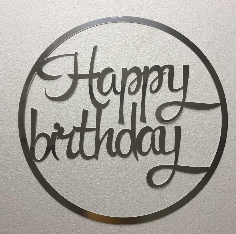 

Монограмма напись Happy Birthday в кругу из зеркального пластика Manific Decor
