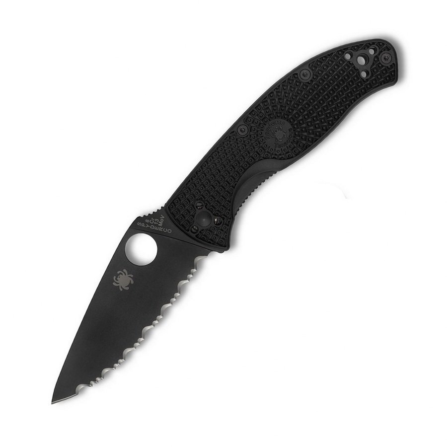 

Карманный нож Spyderco Tenacious Black Blade FRN, серейтор (C122SBBK)