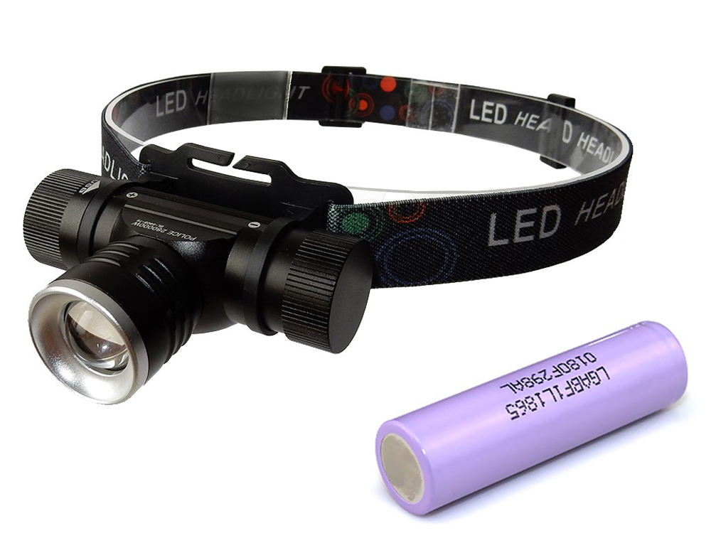 

Фонарь Police 5808-T6 Налобный, ЗУ microUSB, zoom, Box + Оригинальный аккумулятор LG 18650 3400 mAh Черный (1007-004-00)