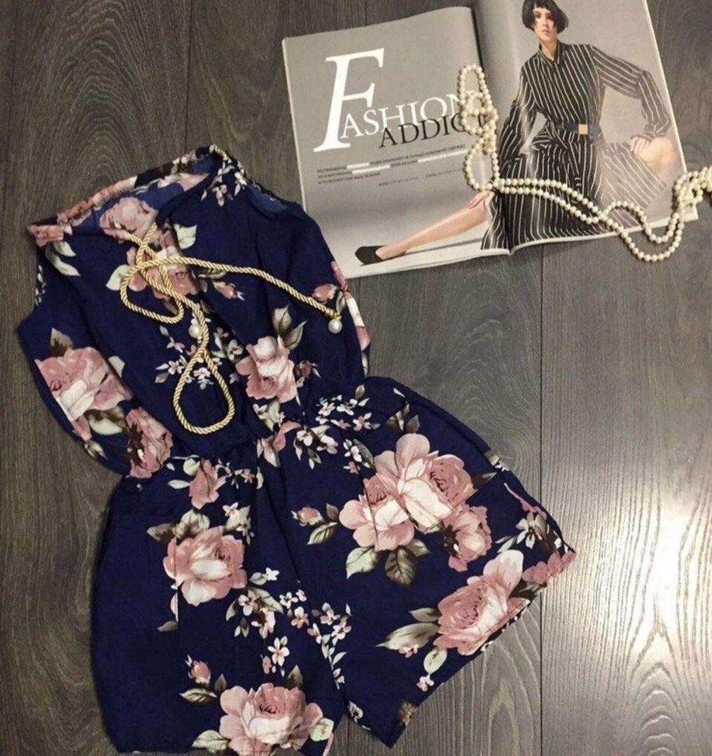 

Женский комбинезон ZCFR blossom flower print синий S 4032