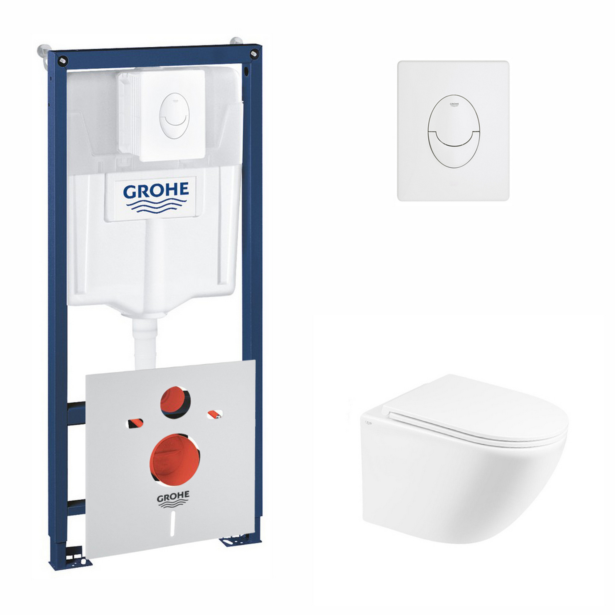 

Набор инсталляция 4 в 1 Grohe Rapid SL 38722001 + унитаз с сиденьем Qtap Robin QT1333046ENRW