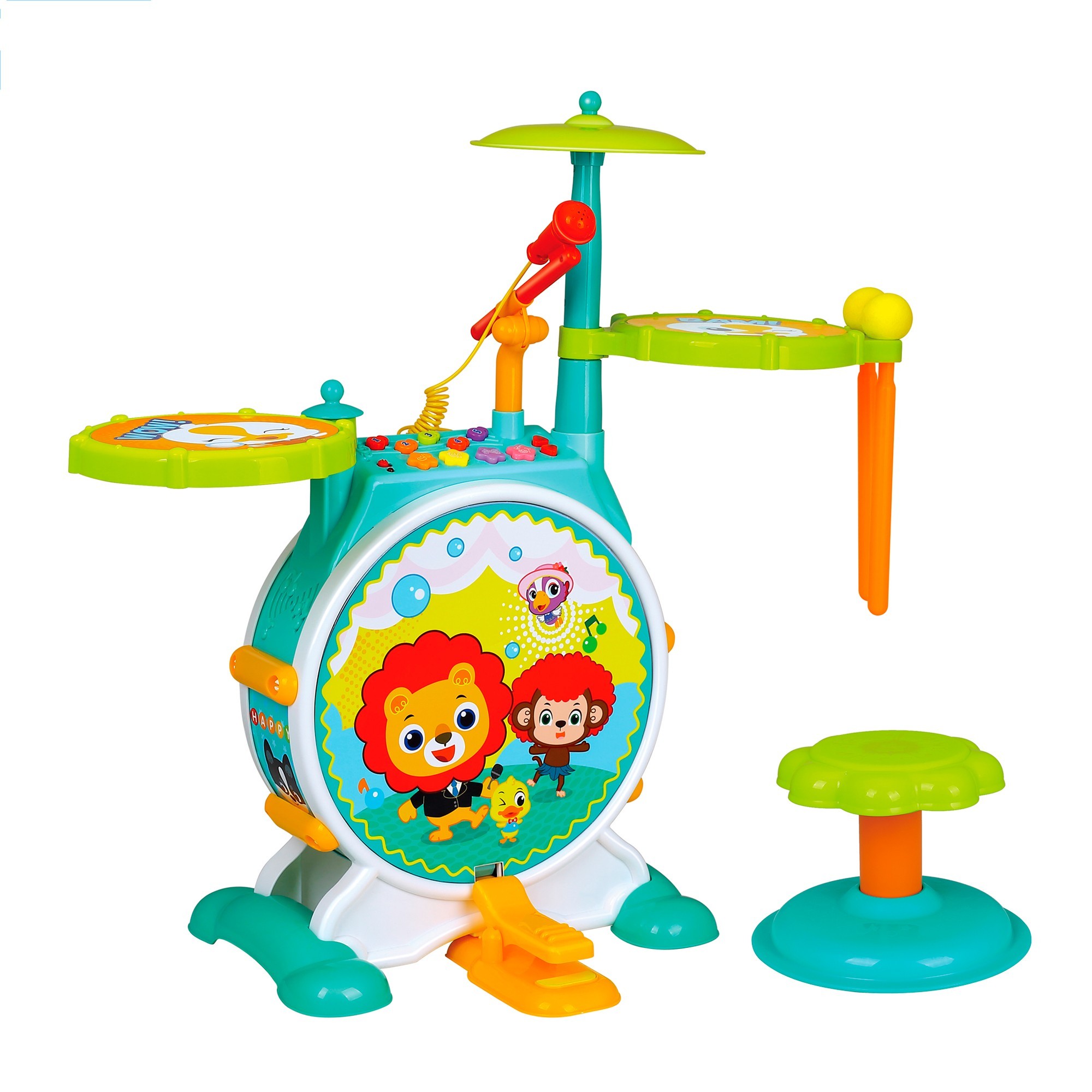 

Игрушка музыкальная Hola Toys Барабанная установка с микрофоном