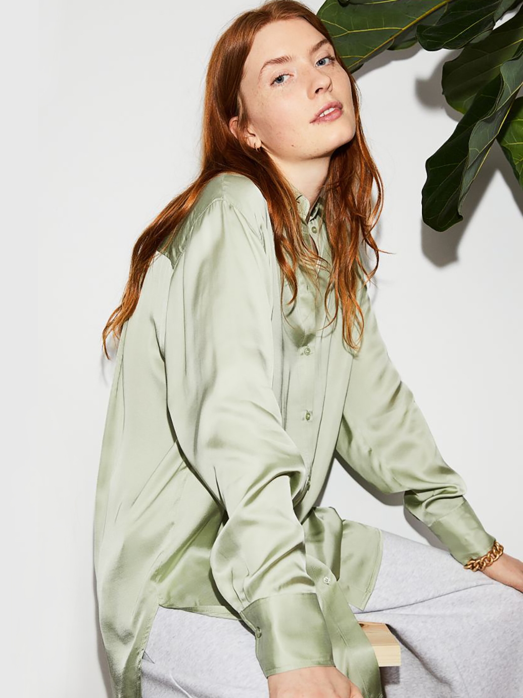 

Рубашка H&M 969485003b42 S Зеленая