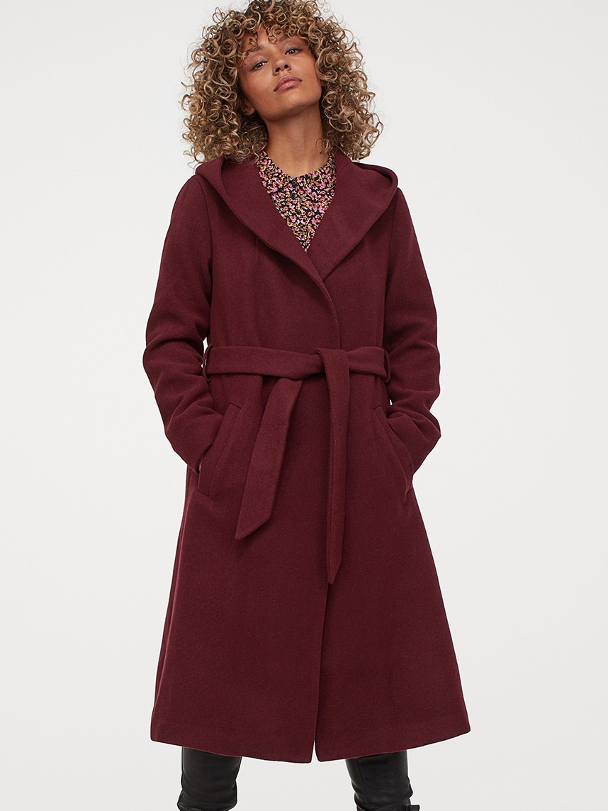 

Пальто H&M 882992005b45 S Бордовое