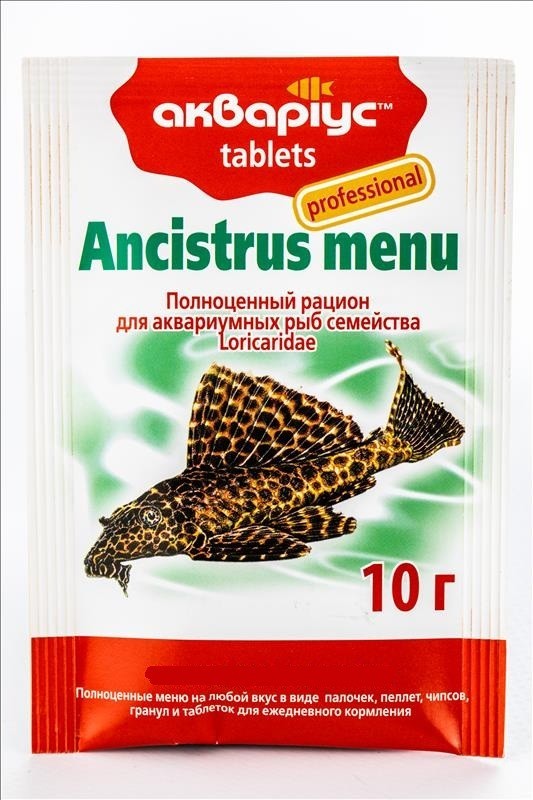 

Корм Аквариус Меню для анциструсов таблетки упаковка 25х10 г