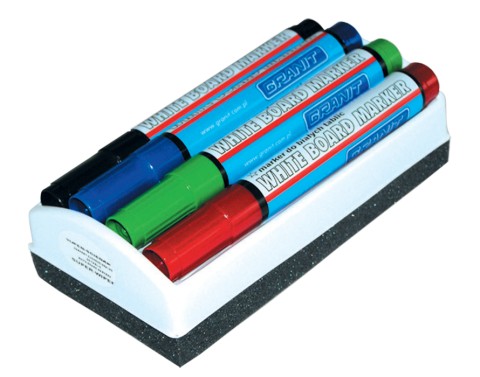 

Набор из 4-х маркеров Granit + губка для сухостираемых досок (gr.M460/04/Wiper)