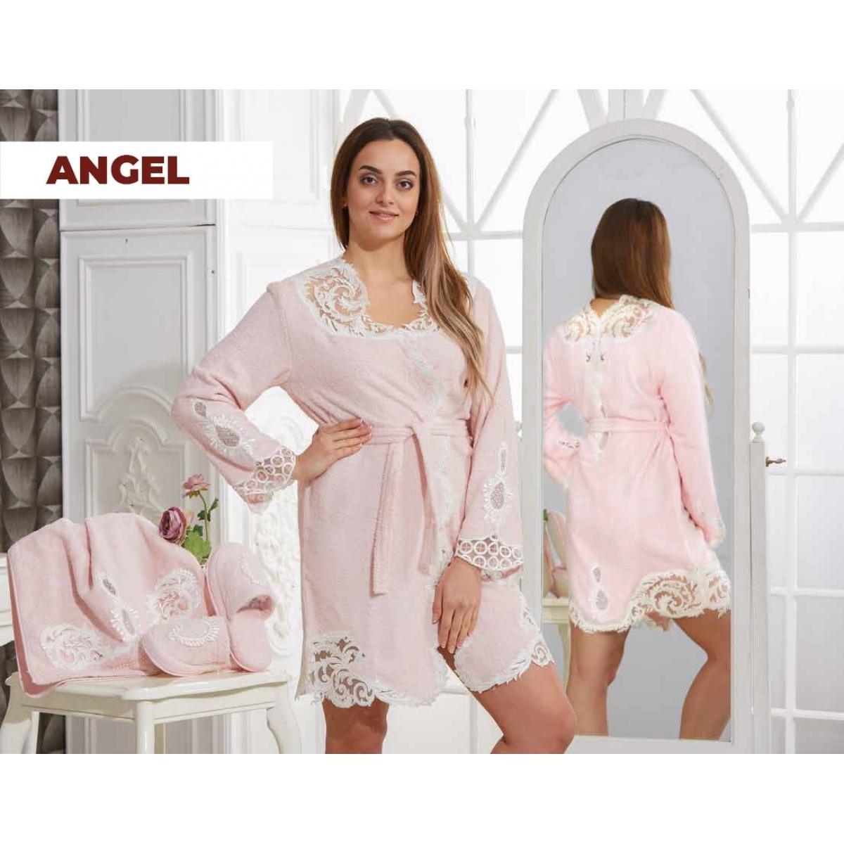 

Халат Arya женский / Angel розовый, Халат Arya женский S/M Angel розовый