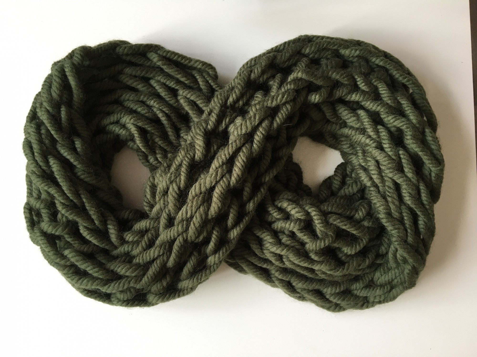 

Снуд вязанный толстая пряжа PureWool Zefir Болотный ZR10267SW