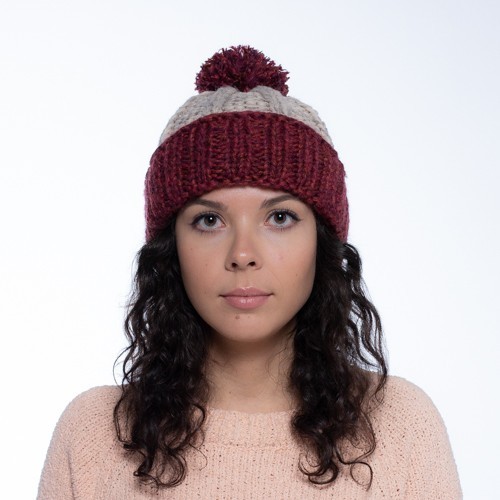 

Шапка PureWool Youth Сollection Бежевый-бордо PW3117HPZ