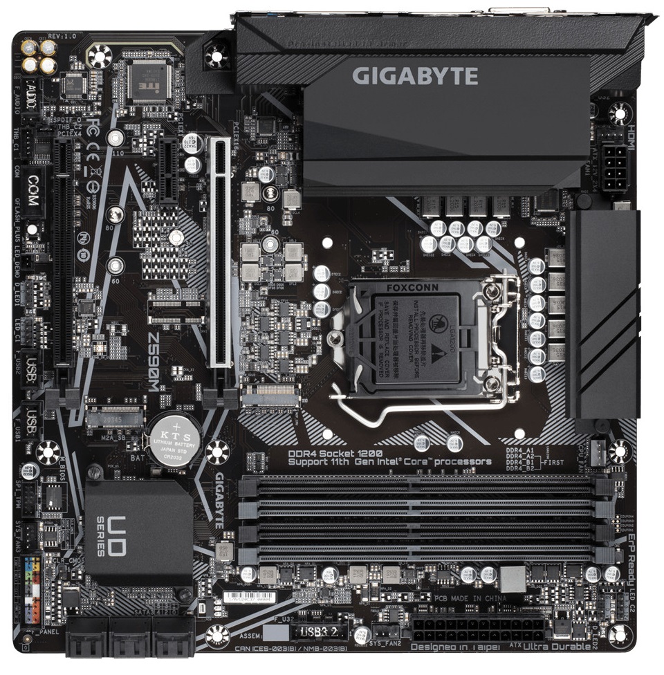 

Материнская плата GIGABYTE Z590M s1200 Z590 4xDDR4 M.2 HDMI-DP-DVI Type-C mATX (Z590M)