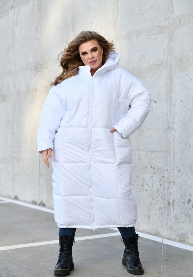 

Куртка зимняя Fashion FT-3288 длинная Белая женская р. 015292, Куртка зимняя Fashion FT-3288 длинная Белая женская р.62-64 015292