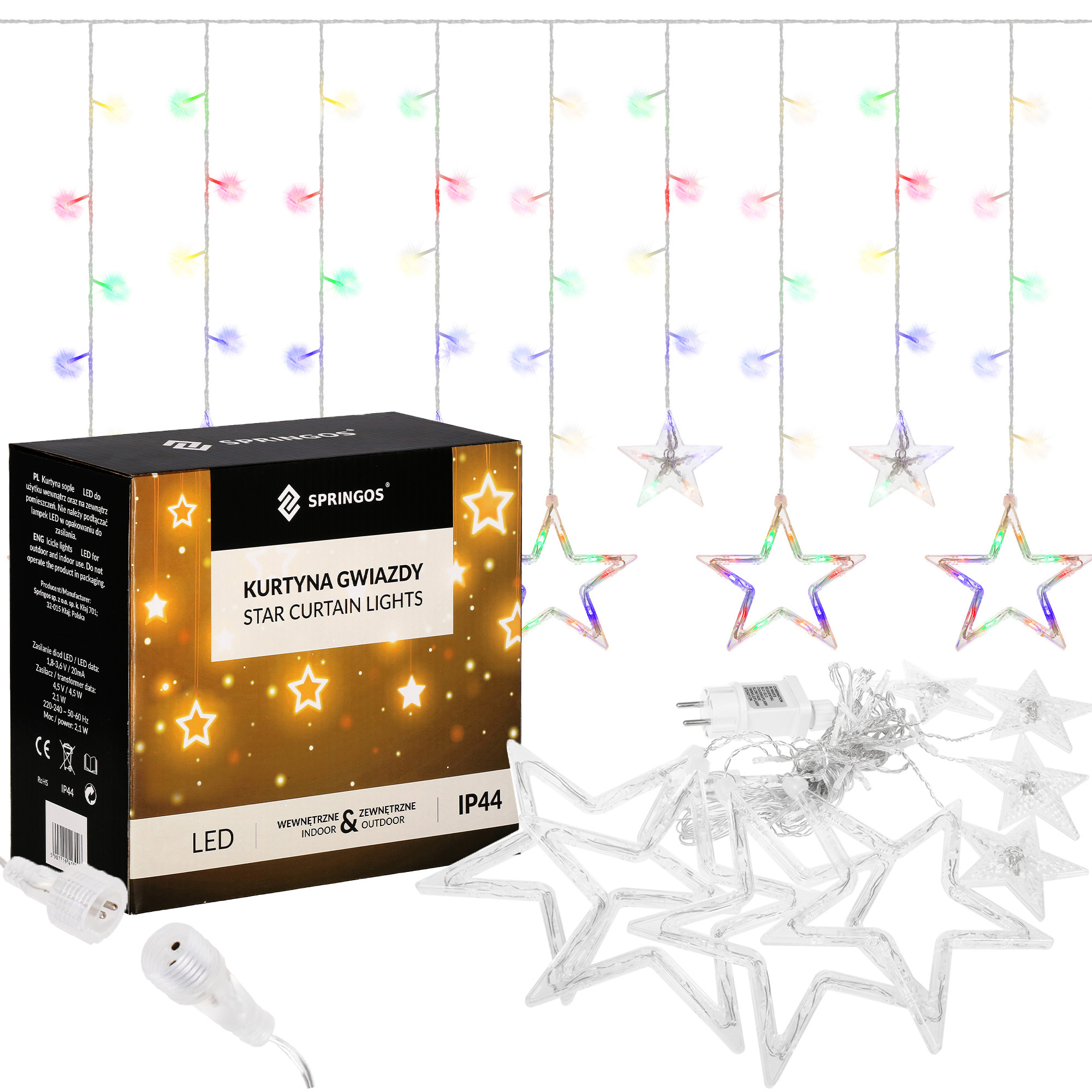 

Гирлянда бахрома уличная (наружная) Springos 2 м 92 LED CL4018 Mix