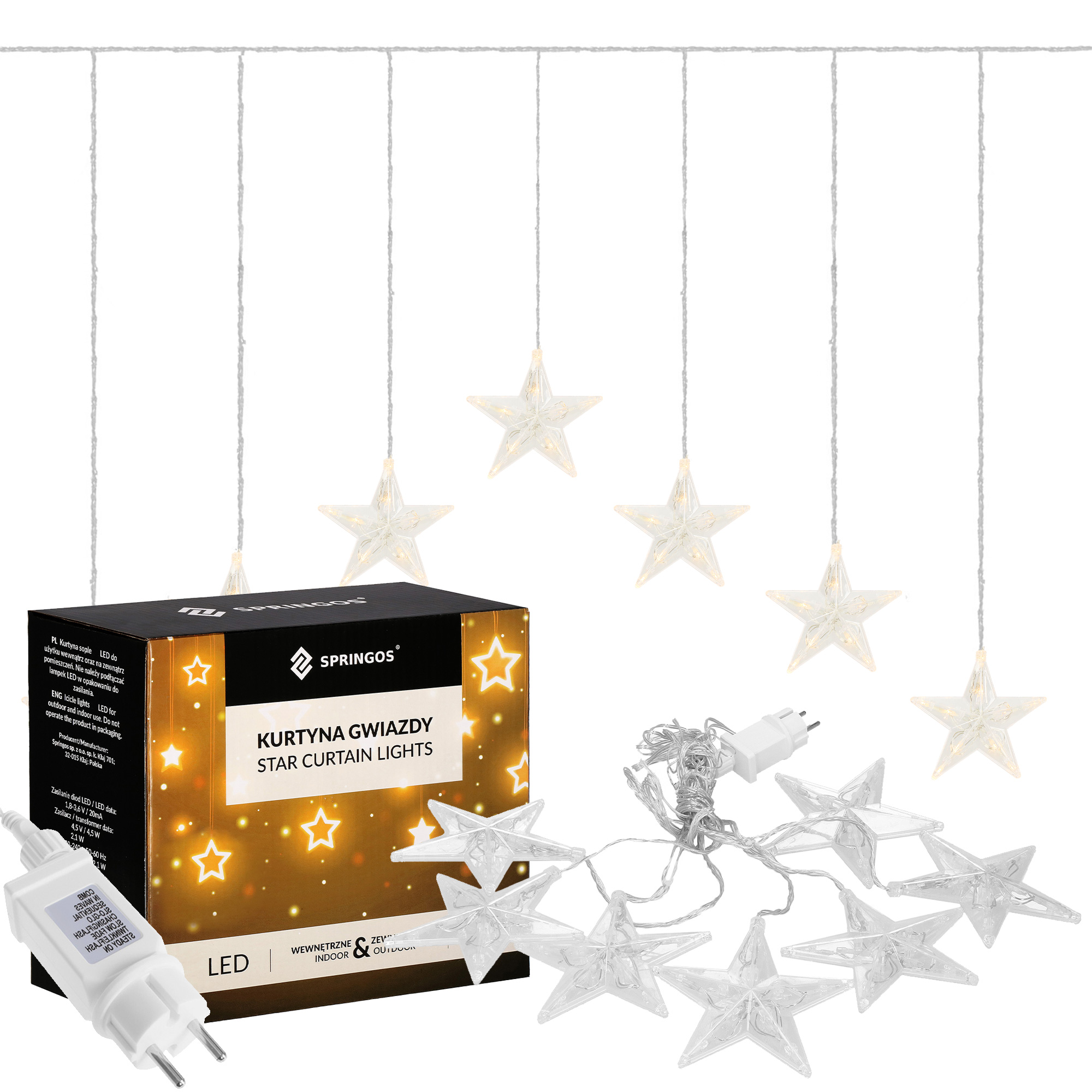 

Гирлянда бахрома уличная (наружная) Springos 2 м 70 LED CL4016 Warm White