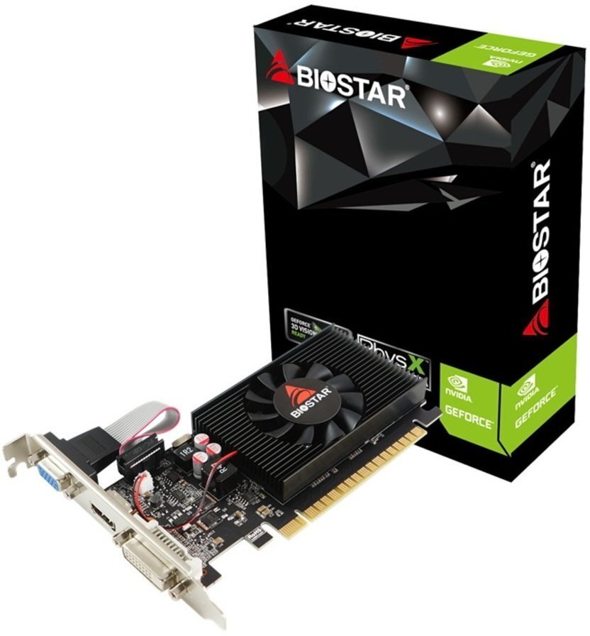 

Видеокарта Biostar GeForce GT710, 2GB, GDDR3, PCI-E2 / Fan, DVI/VGA/HDMI (GT710-2GB_D3_LP)