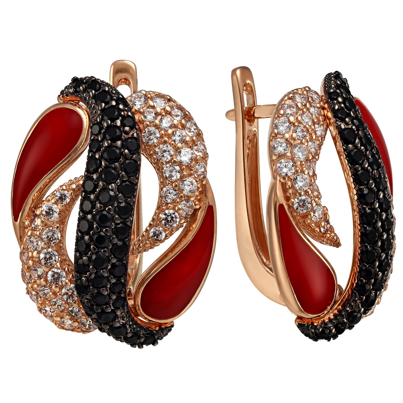 

Золотые серьги с фианитами и эмалью Tango Jewellery Company 430011Е