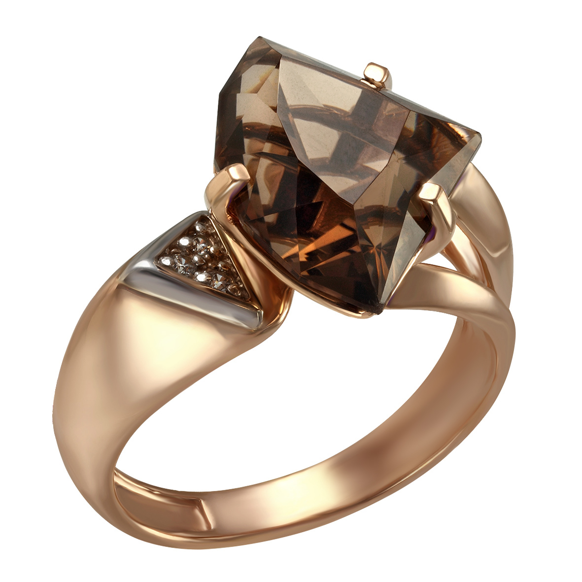 

Золотое кольцо с кварцем и фианитами Tango Jewellery Company 378742 размер 16.5