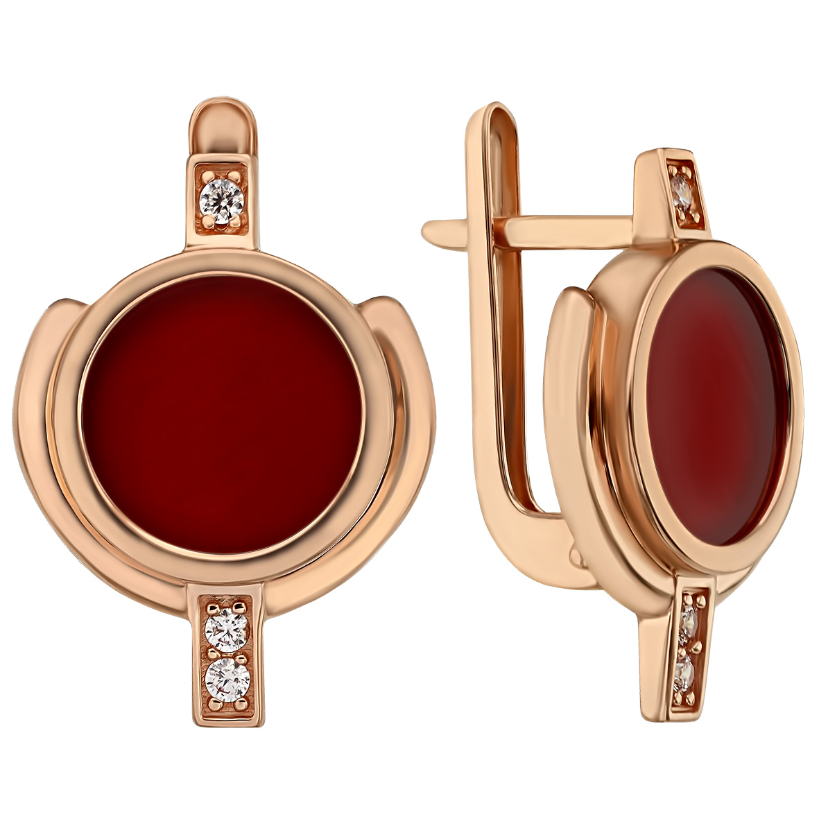 

Золотые серьги с агатом / перламутром / бирюзой и фианитами Tango Jewellery Company 449708