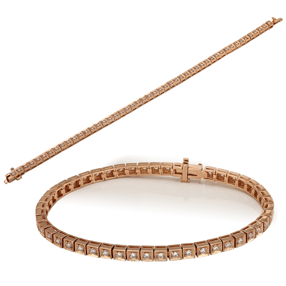 

Золотой браслет с фианитами Tango Jewellery Company 892046 размер 180
