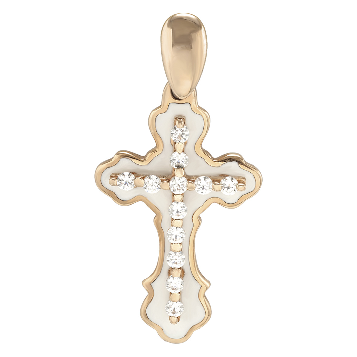 

Золотой крестик с фианитами и эмалью Tango Jewellery Company 270042Е