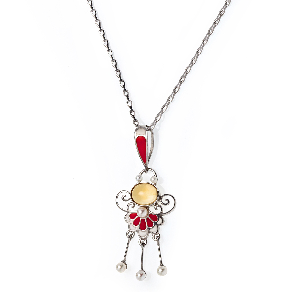 

Серебряное колье с цитрином, жемчугом и эмалью Tango Jewellery Company 860103А размер 550