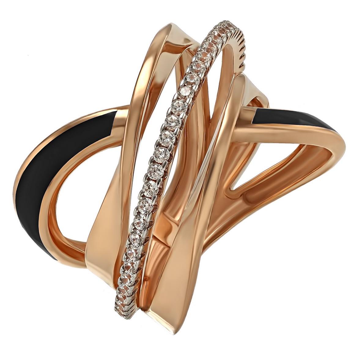 

Золотое кольцо с фианитами и эмалью Tango Jewellery Company 380360Е размер 18.5