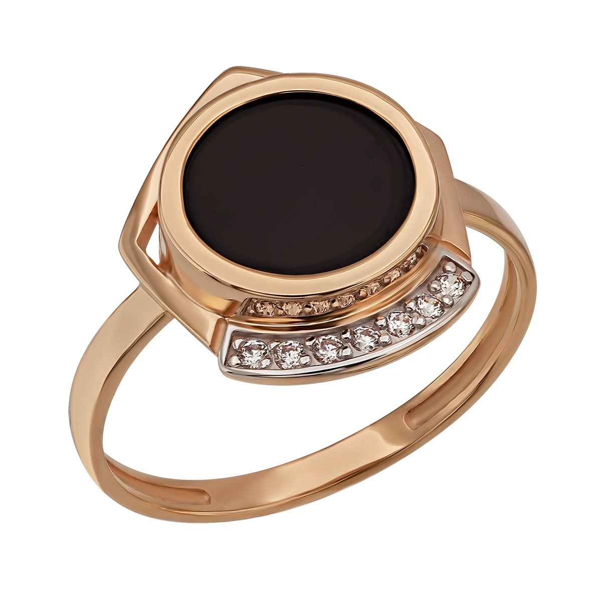

Золотое кольцо с агатом / перламутром / бирюзой и фианитами Tango Jewellery Company 369621 размер 17