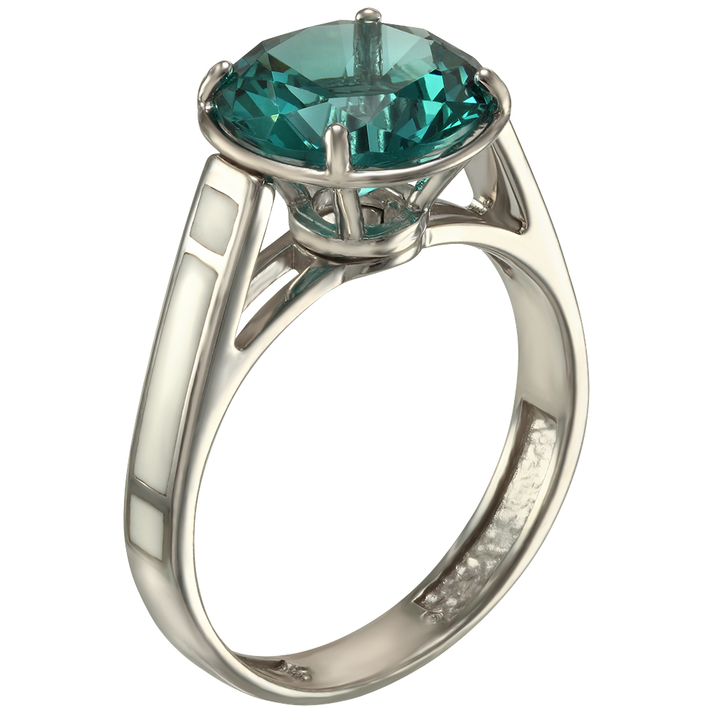 

Серебряное кольцо с нанокристаллом и эмалью Tango Jewellery Company 330114А размер 16.5