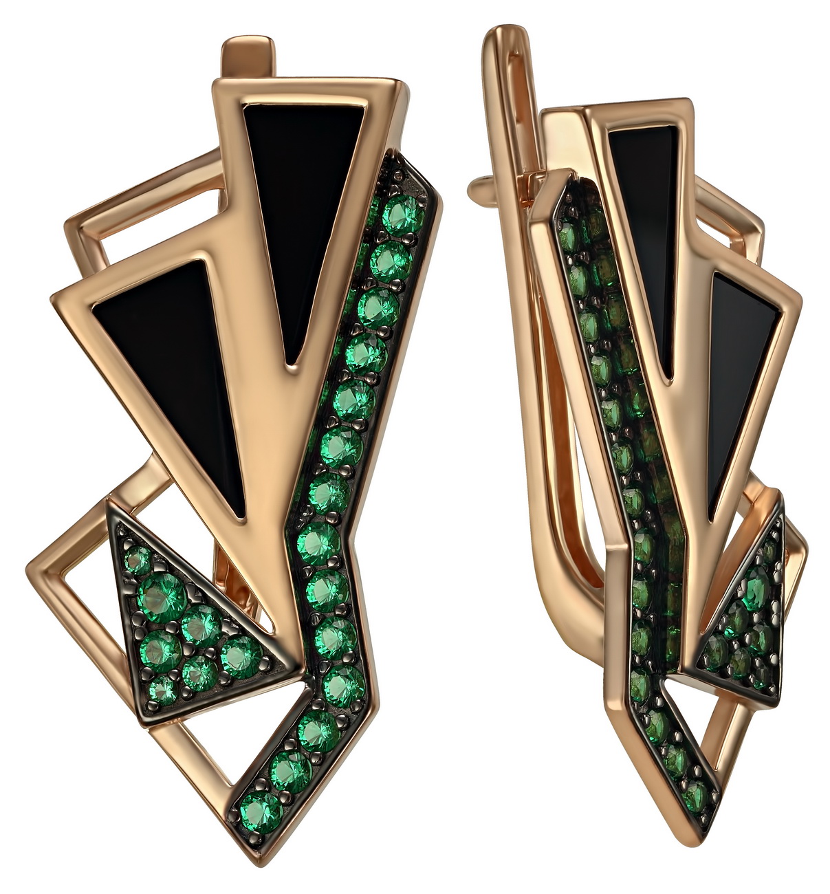 

Золотые серьги с агатом и фианитами Tango Jewellery Company 449690