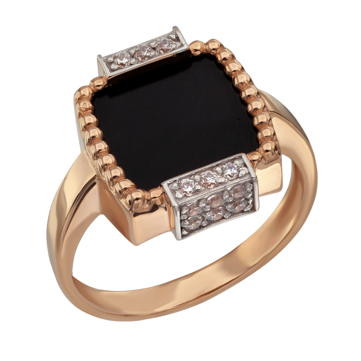 

Золотое кольцо с агатом/перламутром и фианитами Tango Jewellery Company 369626 размер 16.5