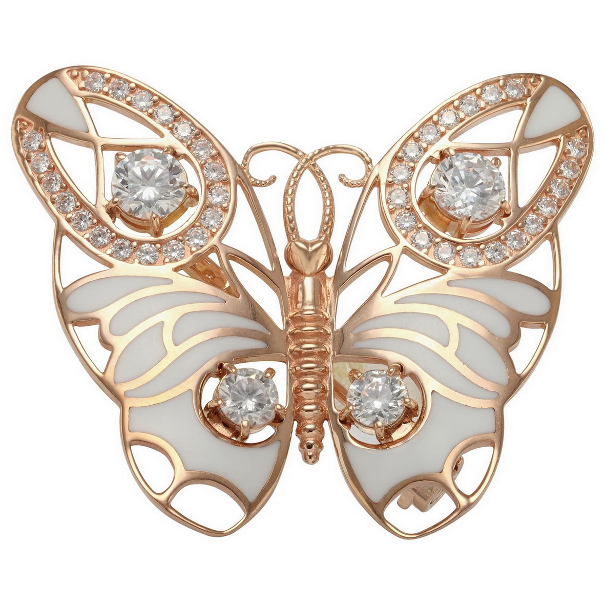 

Золотая брошь с фианитами и эмалью Tango Jewellery Company 670059Е