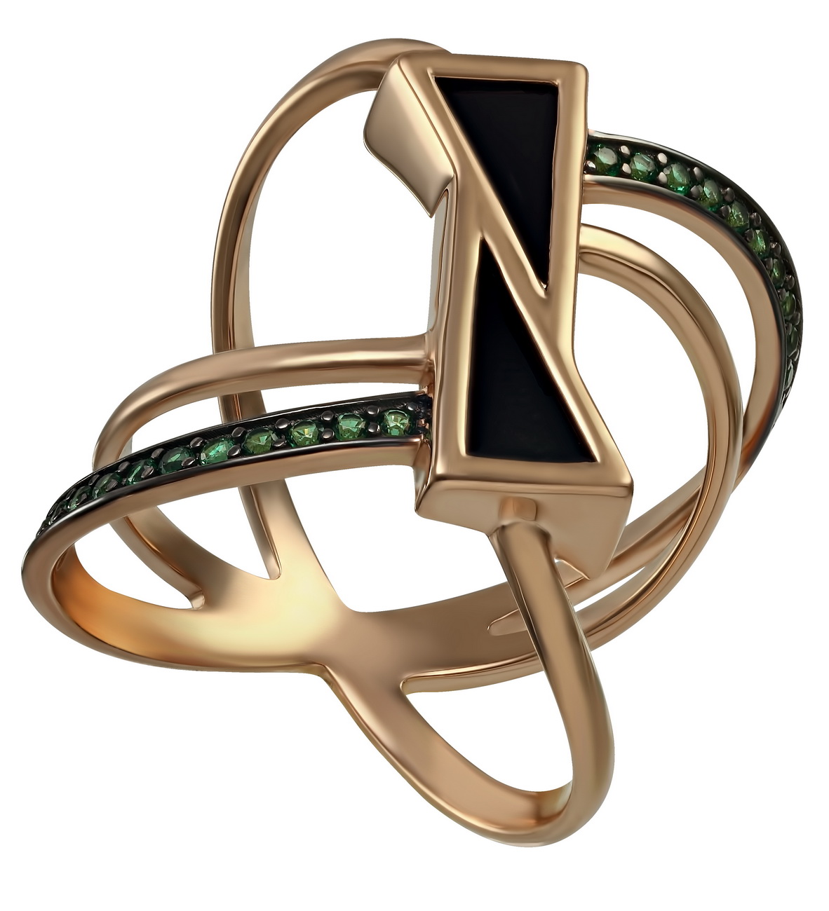 

Золотое кольцо с агатом и фианитами Tango Jewellery Company 369604 размер 18.5