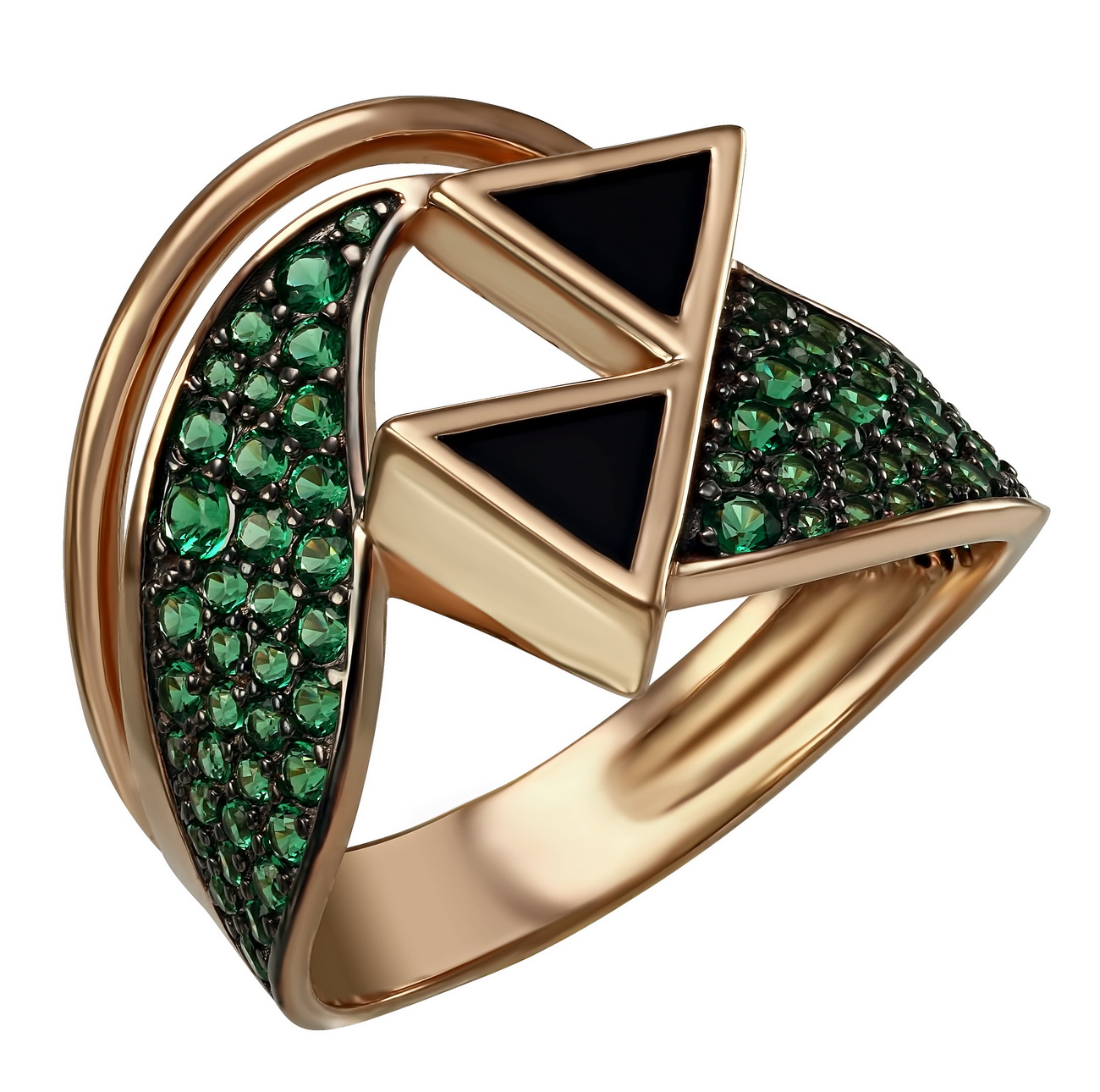 

Золотое кольцо с агатом и фианитами Tango Jewellery Company 369589 размер 18