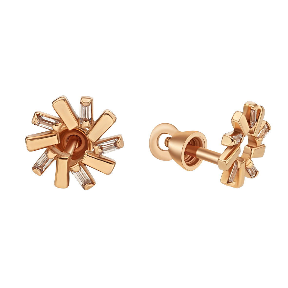 

Золотые пуссеты с фианитами Tango Jewellery Company 520300