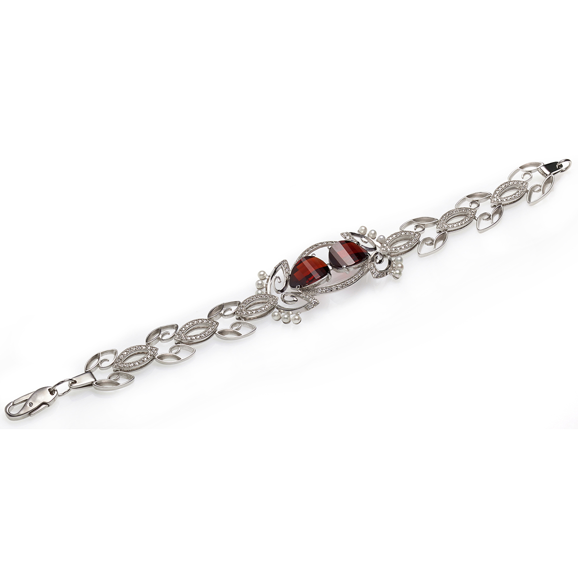 

Серебряный браслет с жемчугом и фианитами Tango Jewellery Company 892031С размер 190